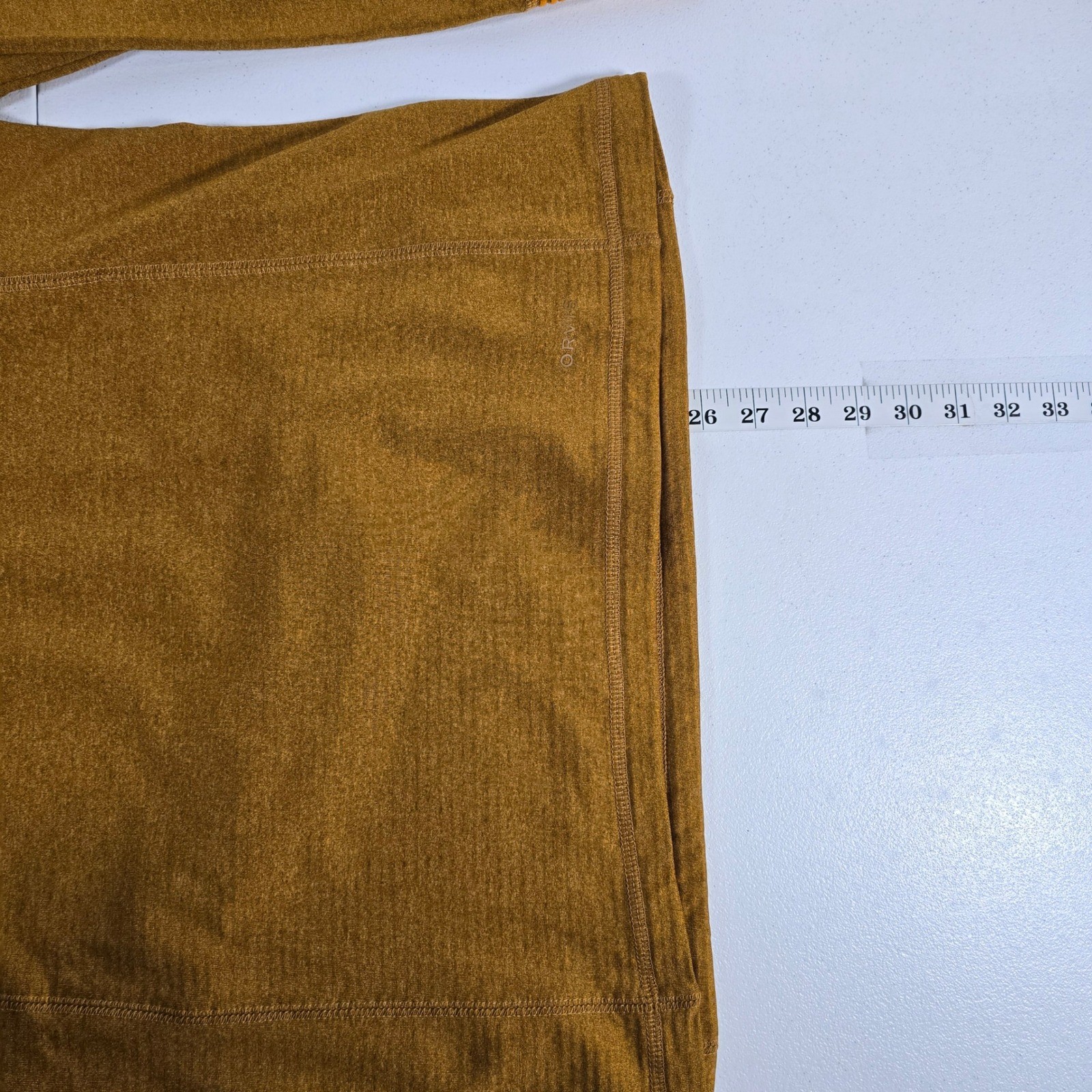 Orvis Mens Amber Marled Quarter Zip Fleece Pullover Long Sleeve Size Small