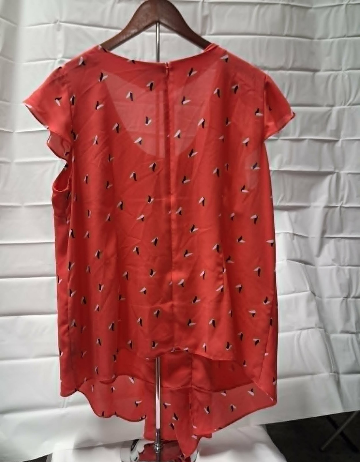 Worthington Womens Blouse 1X Red with Pattern