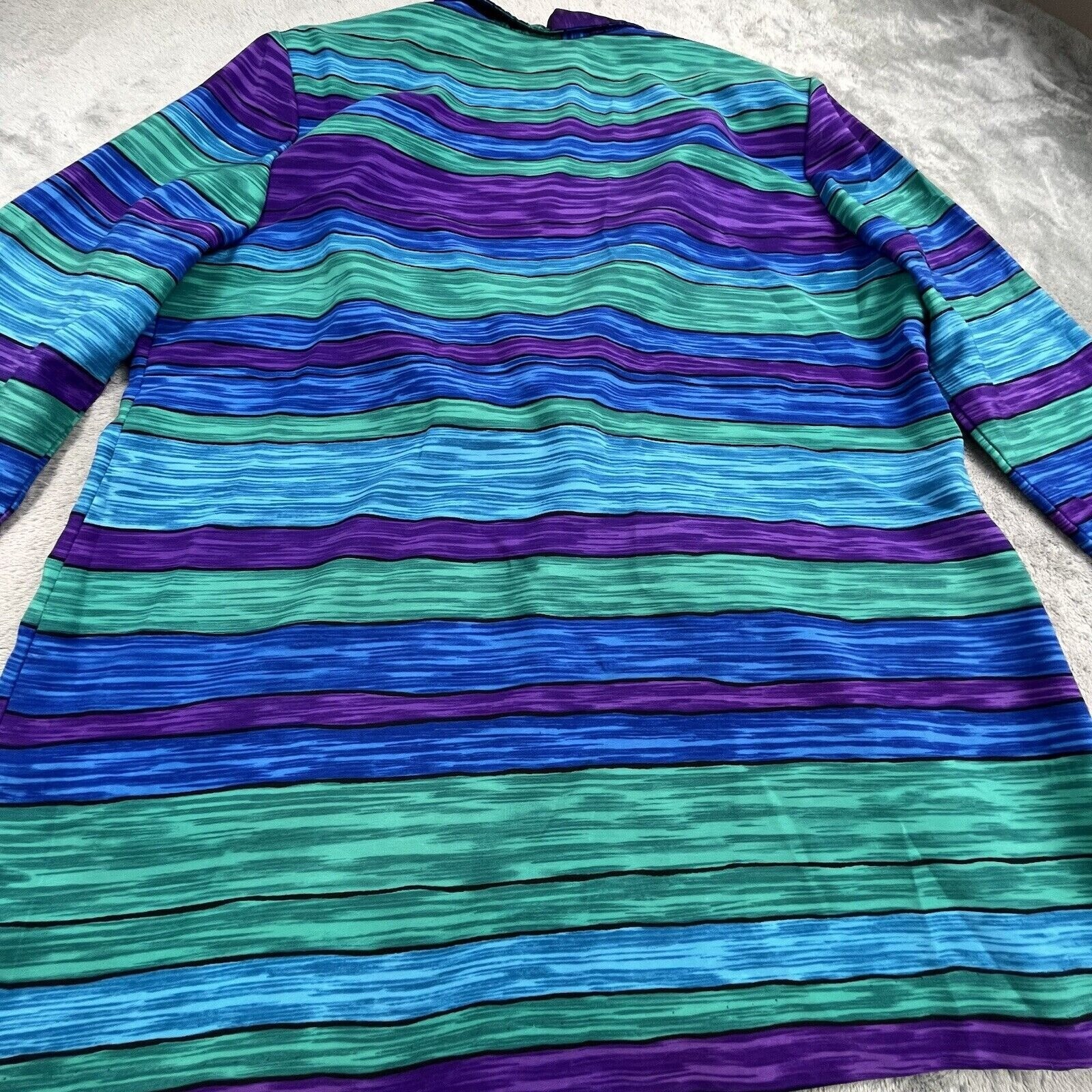 VTG Michael & Company Womens 8 ColorBlock Purple Rave Blouse Tunic USA Made BOHO