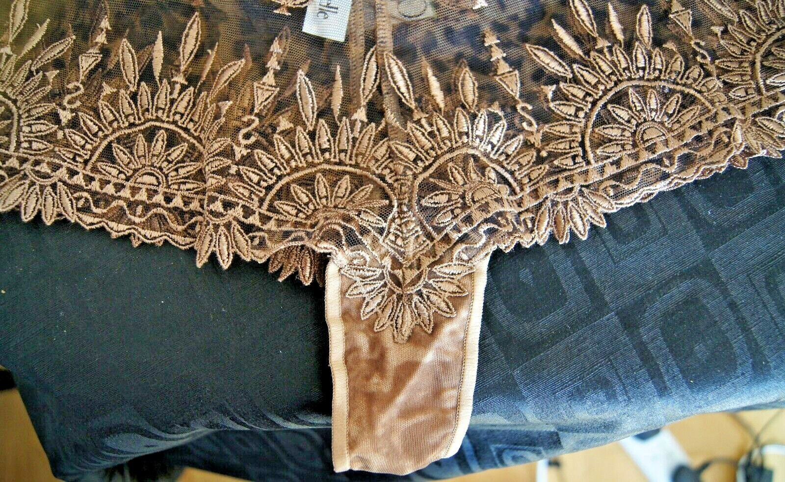 Chantelle Gold “Wild Africa” Embroidered Sheer Deep Shorts Style 3694/MP