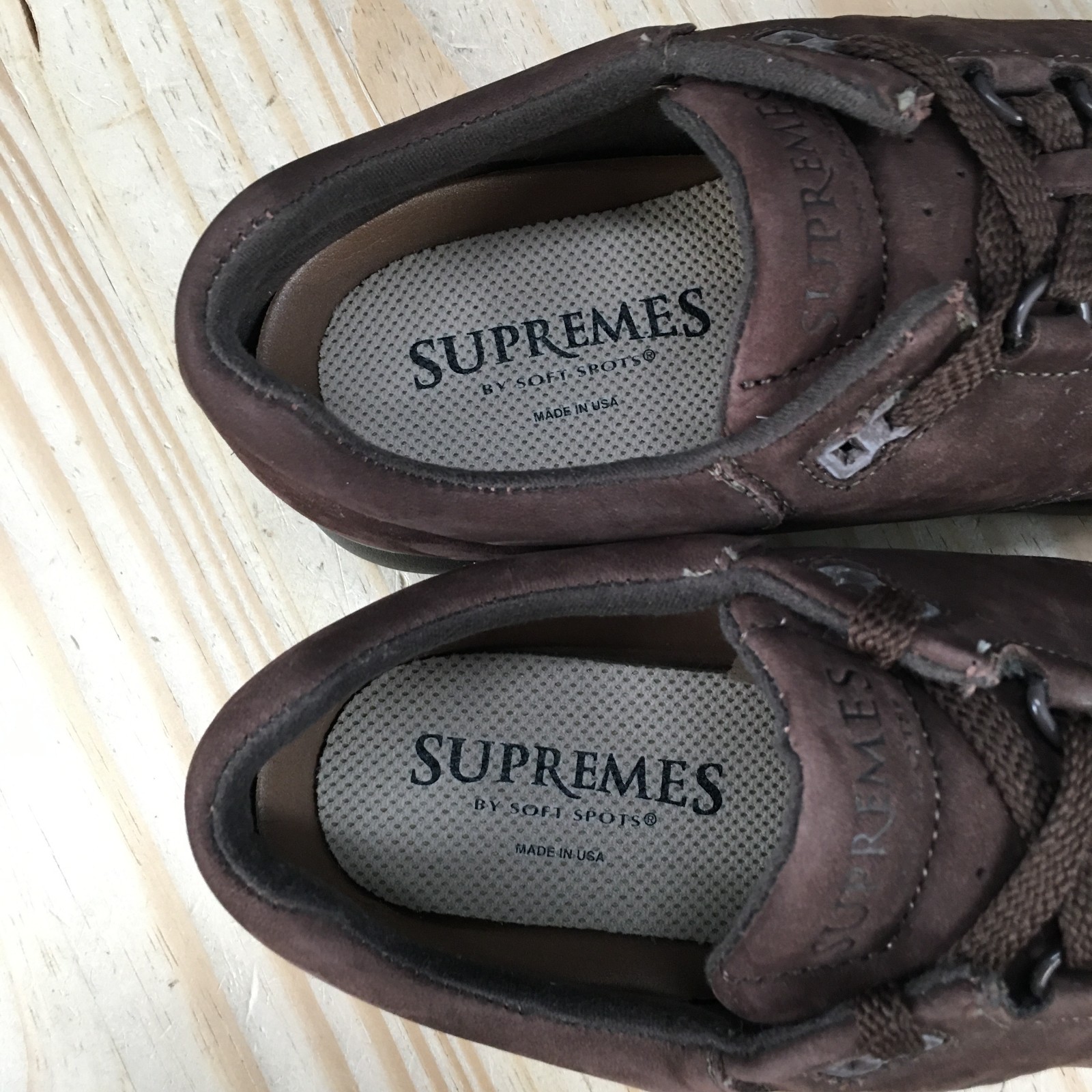 Supremes by Softspots Shoes Womens 7W Comfort Walking Sneakers Brown Leather NEW