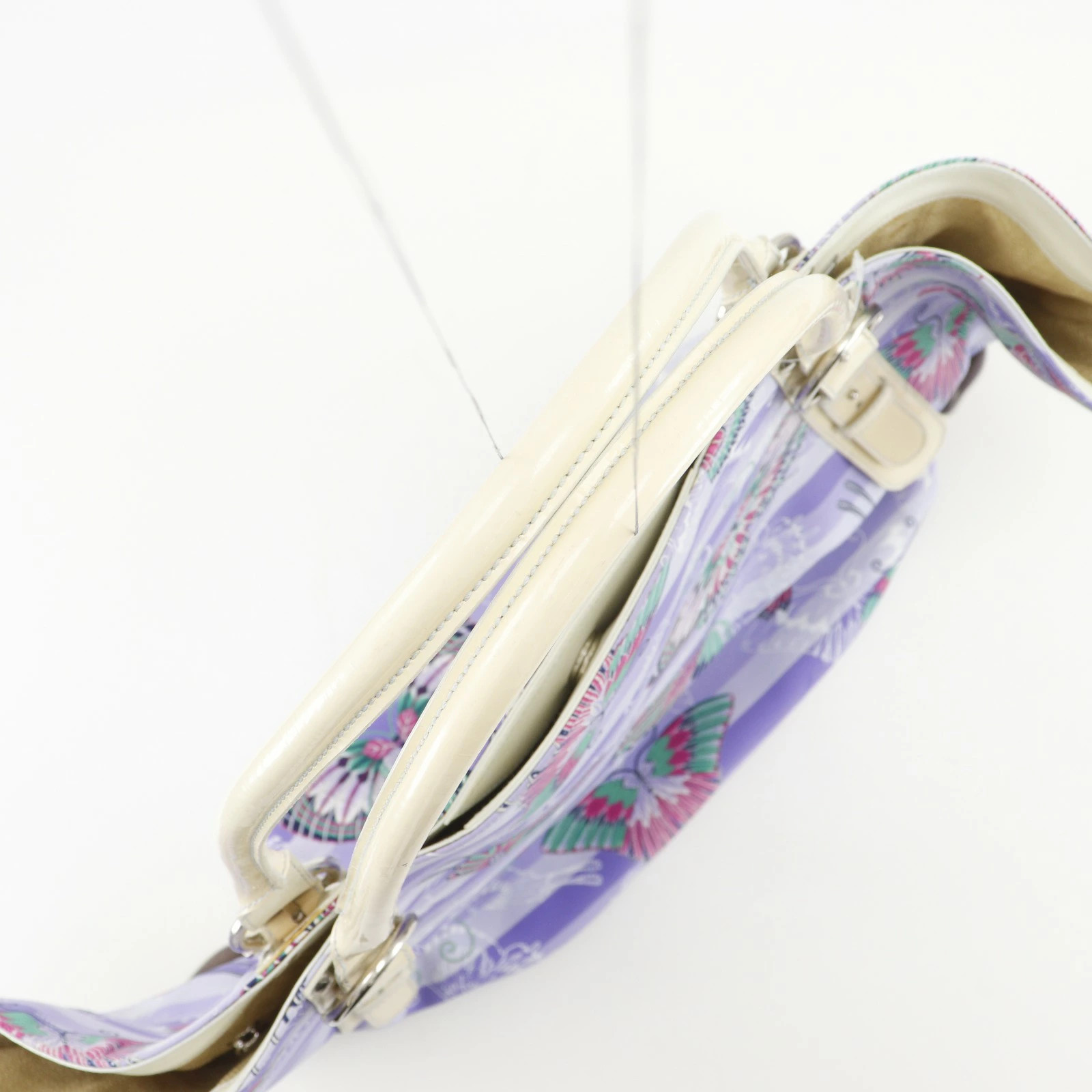 Salvatore Ferragamo Butterfly Pattern AU-21 / 6411 Tote Nylon Purple Bag #NB2500