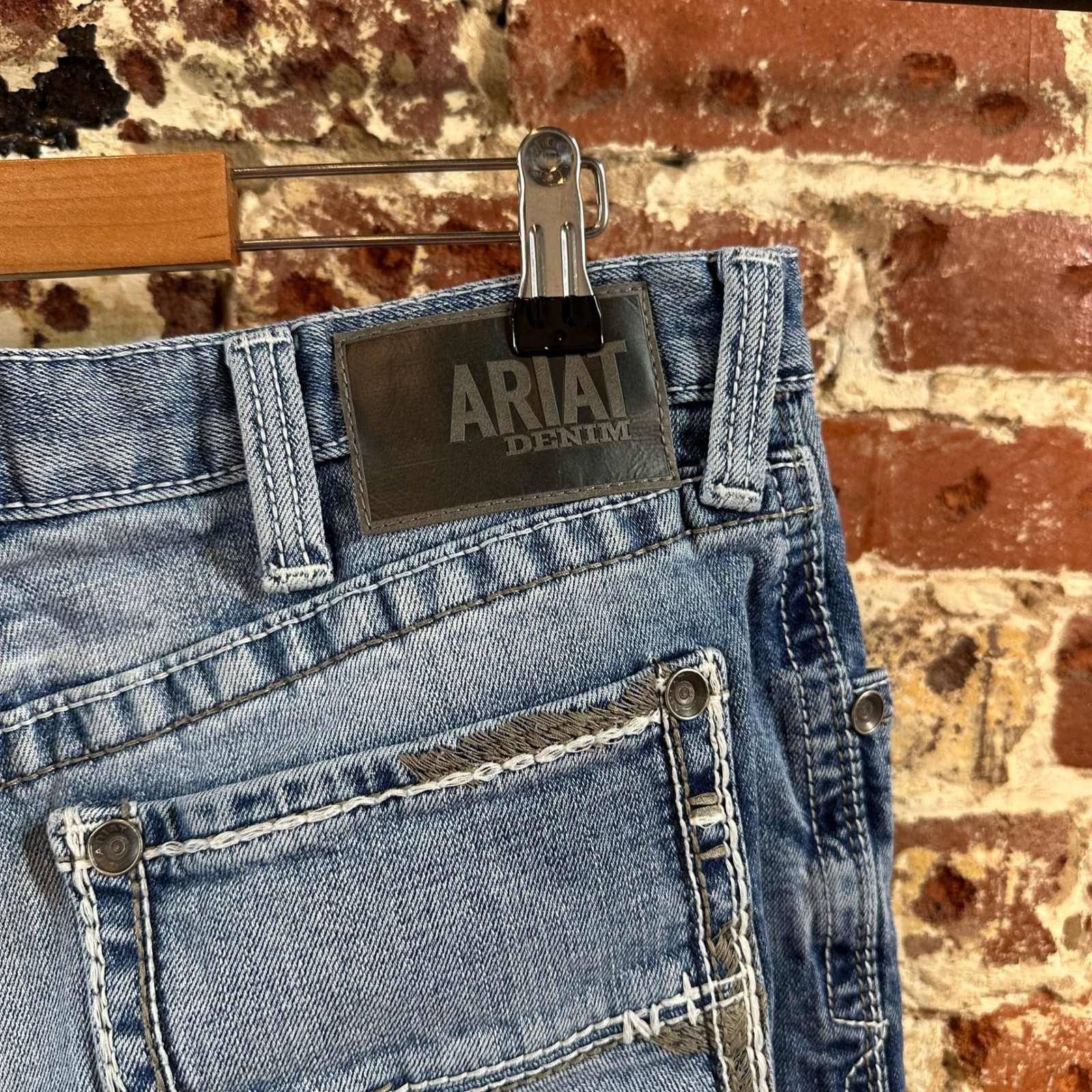 Ariat M2 Traditional Relaxed Fit Bootcut Blue Jeans Western Workwear Mens 36×32