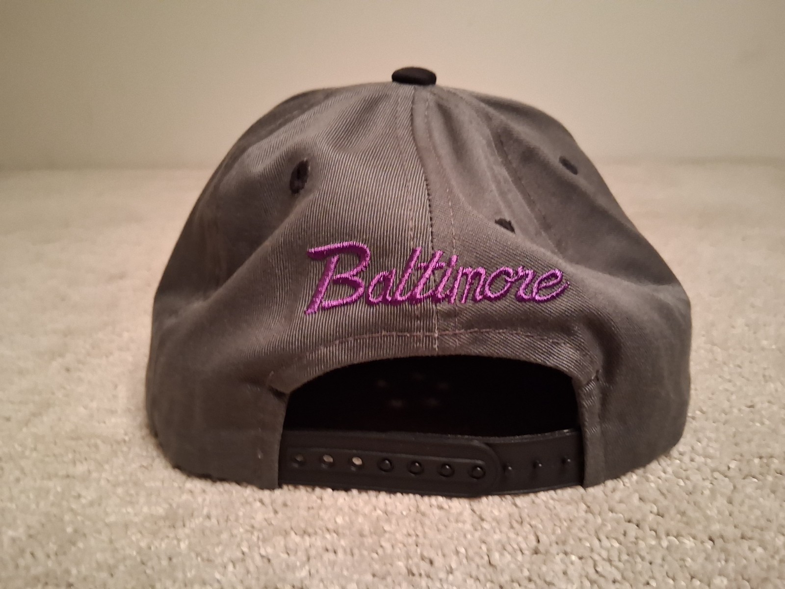 KBETHOS Premium Headwear Snapback Mens Hat “Baltimore” Gray Black Cotton
