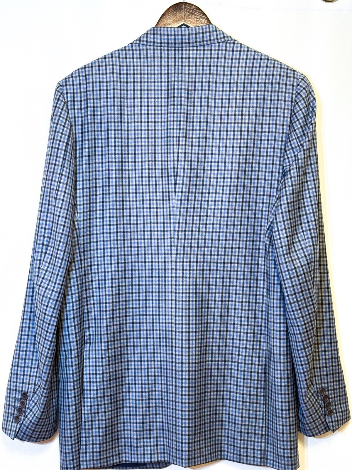 IT 52 US 42 Summer Spring Men’s 100% Wool Blazer Blue Trussing Made In Italy