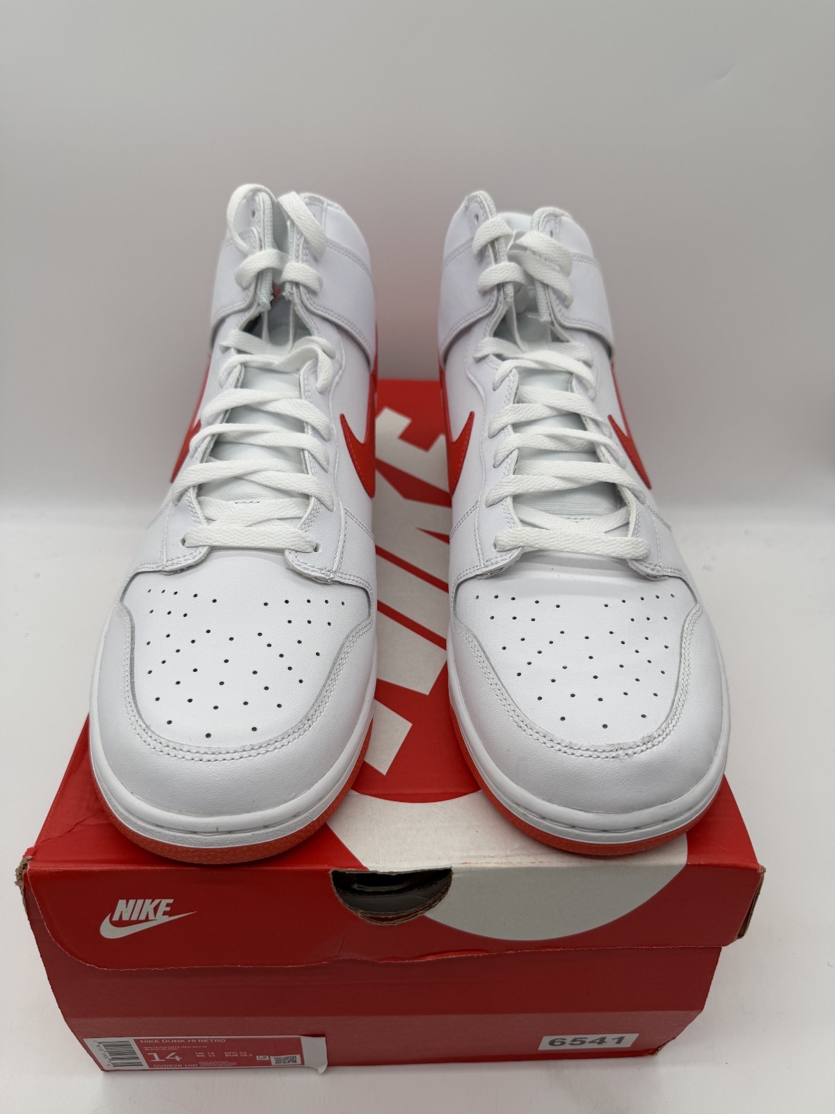 Size 14 – Nike Dunk High White Picante Red (Brand New)
