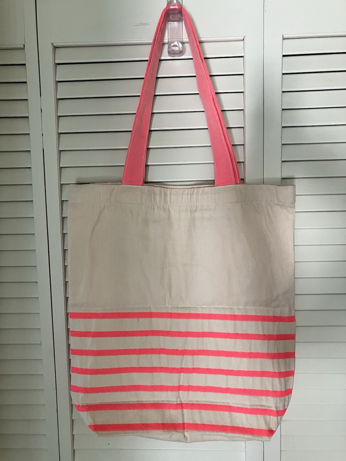 NWT Rare Lilly Pulitzer Saint James Neon Pink Stripe Tote Bag