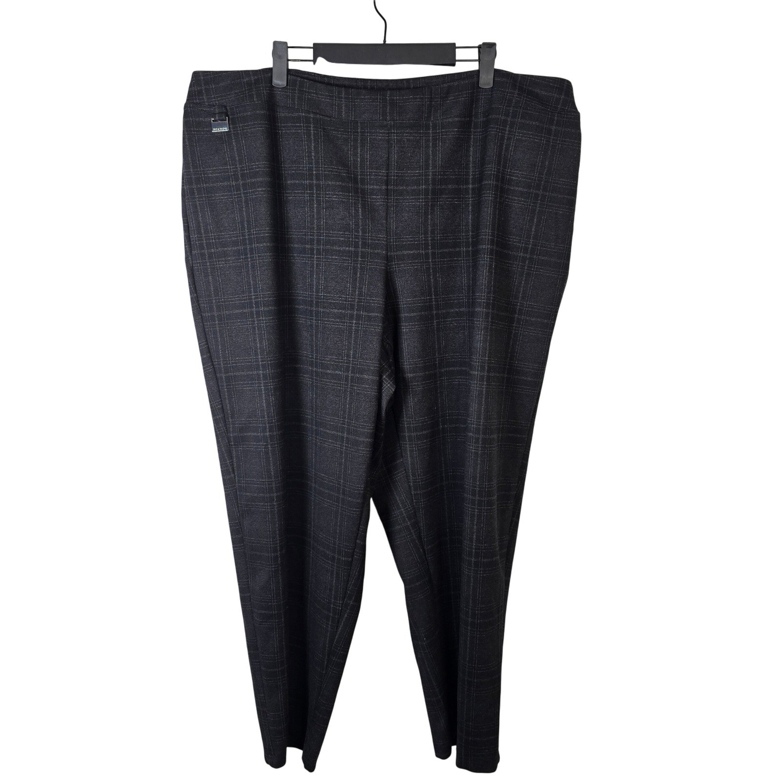 ZAC & RACHEL WOMAN 3X Plaid Elastic Waist Cropped Pants Polyester Rayon Spandex