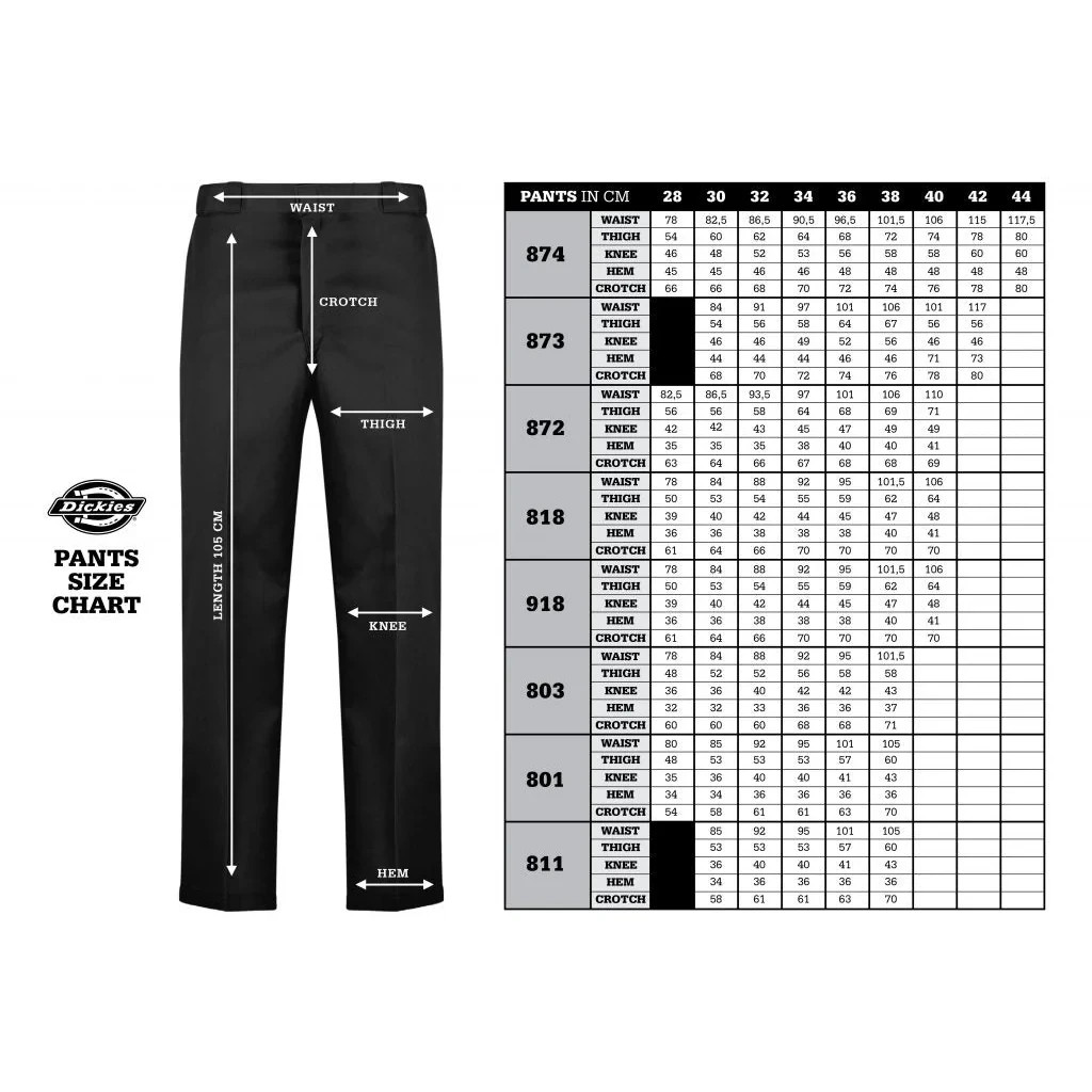 Dickies Men’s 874 Original Fit Work Pants Straight Leg Work Uniform (30″ – 56″)