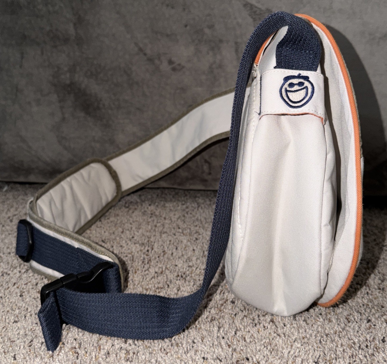 Life Is Good Smile Sling Beige Adjustable Strap Crossbody Messenger Shoulder bag