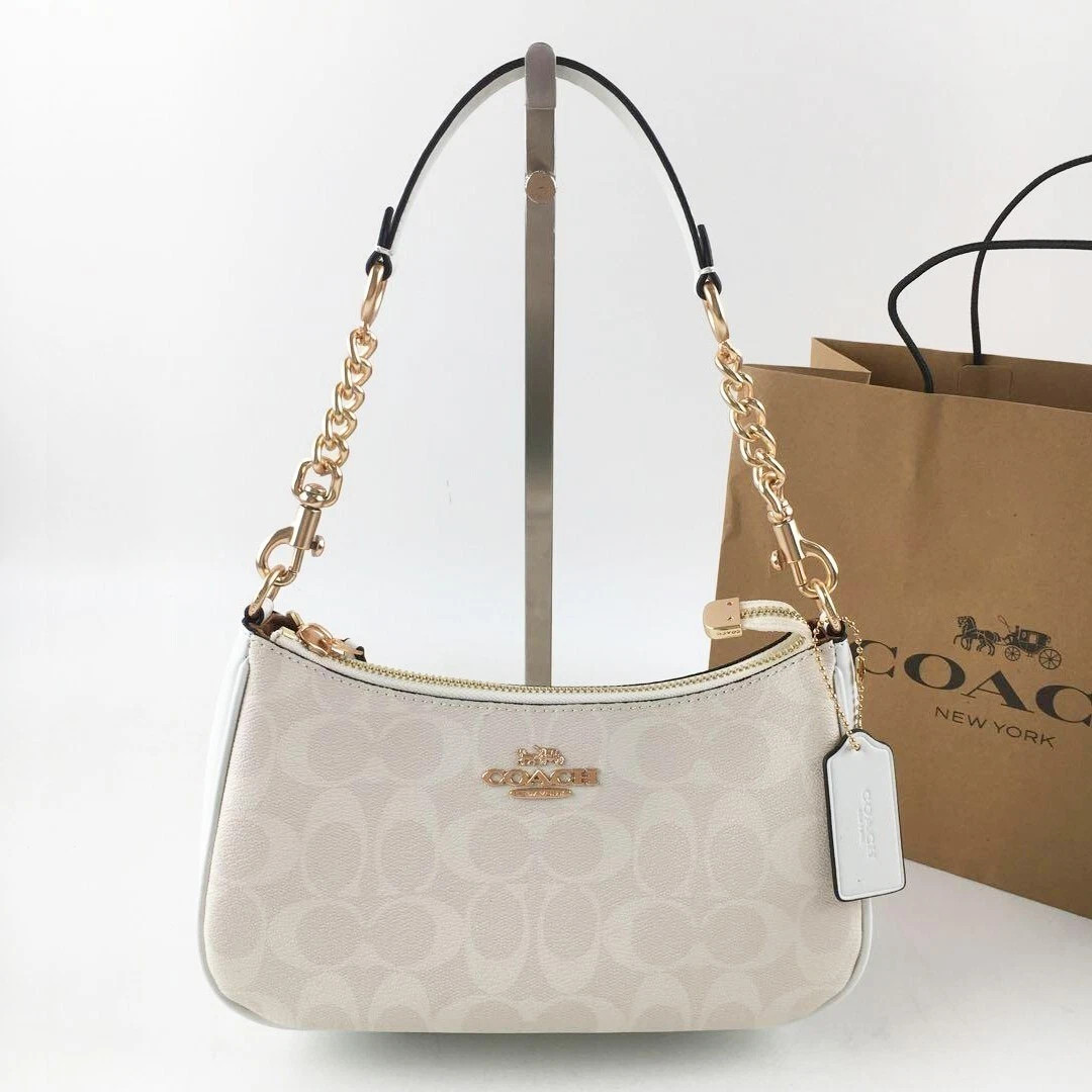 NWT COACH Teri 2Way CA548 Shoulder Bag Signature Coated Canvas White New outlet