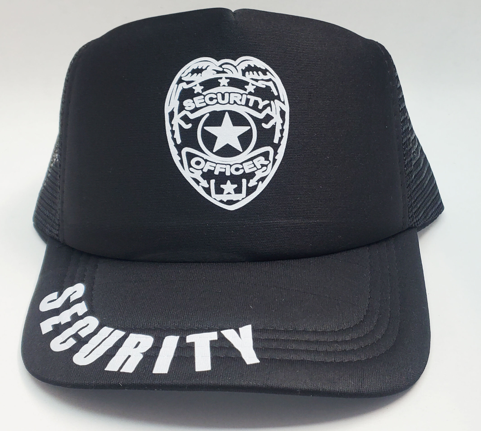Security Cap Black Trucker Black Foam High Quality Officer Guard New Adjustable