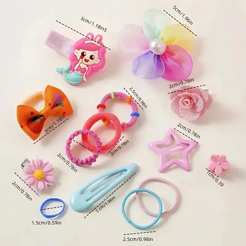 718PCS Girls Hair Accessories Set Clips Bands Kids Party Gift No Box