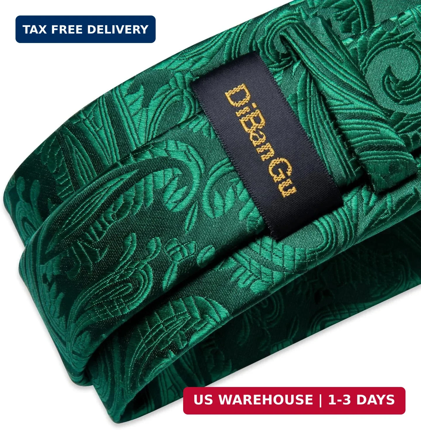 Silk Ties for Men Classic Woven Paisley Necktie and Pocket Square Cufflinks Set