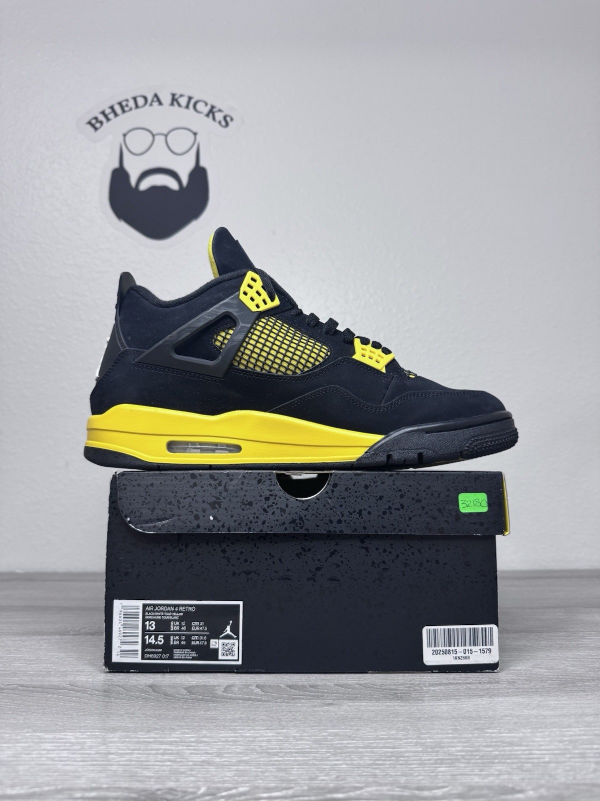 Size 13 – Air Jordan 4 Thunder Retro Size 13 Mens Black Sneakers 2023 DH6927-017