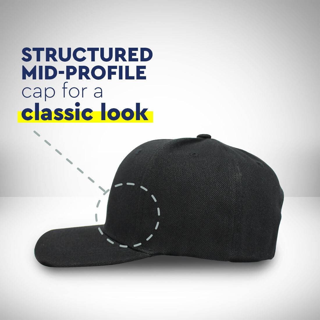 Baseball Cap Custom Personalized Text Acrylic Dad Hats for Men One Size, Navy