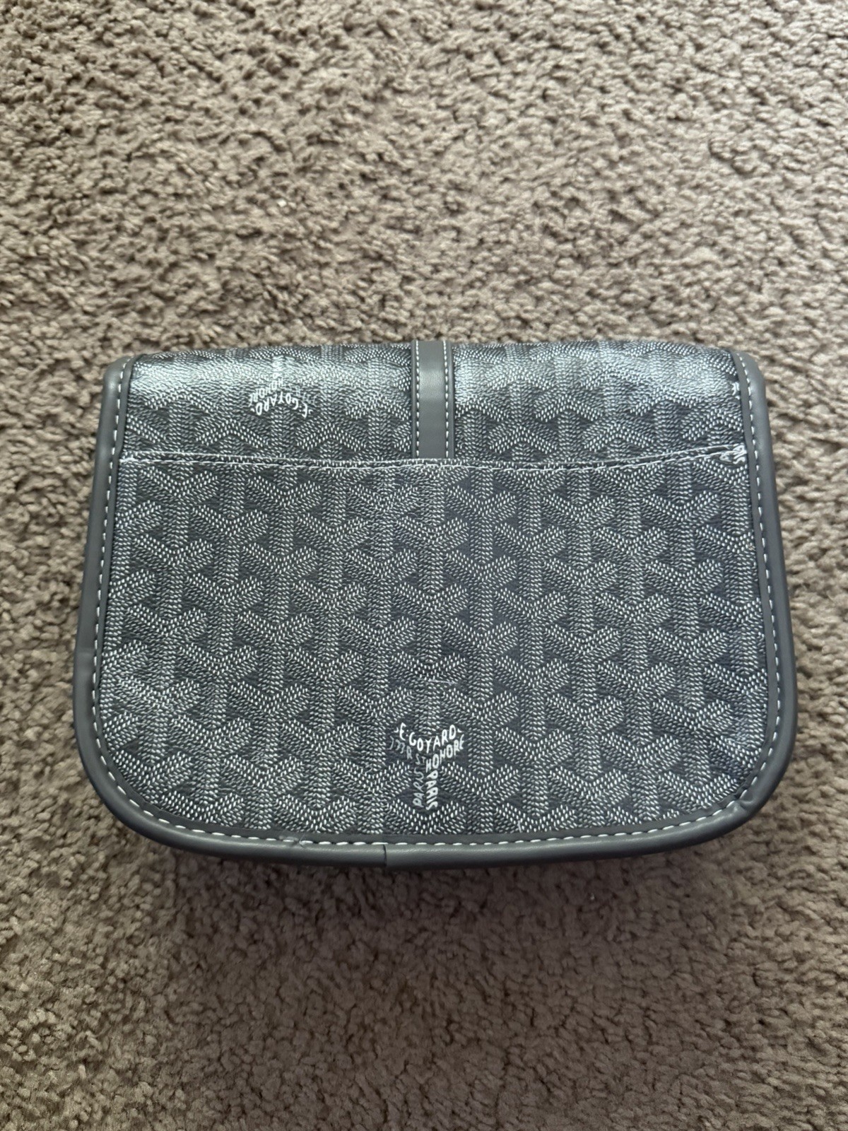 Goyard Gray Goyardine Small Women’s Crossbody Bag Buckle Flap Yellow Lining