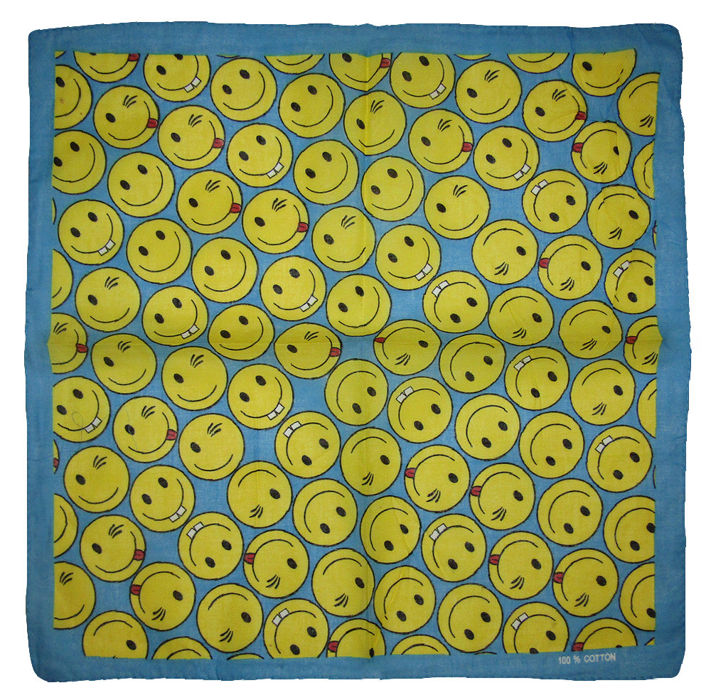 22″x22″ Blue With Emojis 100% Cotton Bandana