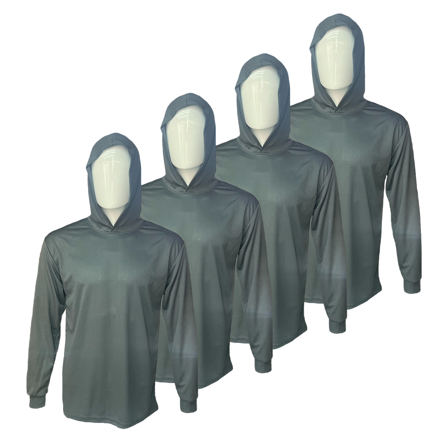 4 PACK – Hi Visibility ultra light weight Long sleeve hoodie / polyester birdeye