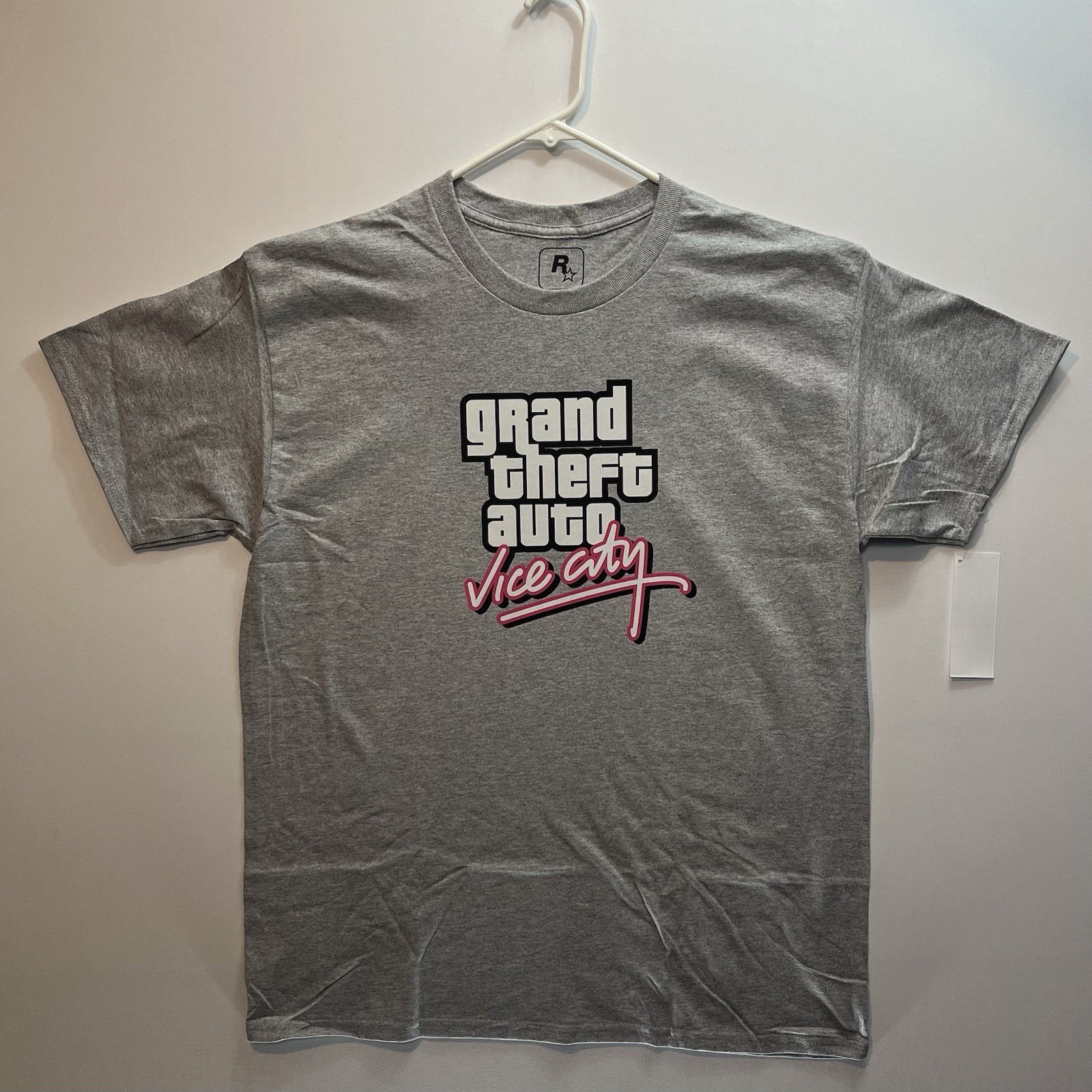 GTA Vice City Gray T-Shirt (New Condition) Grand Theft Auto, Rockstar Games Logo