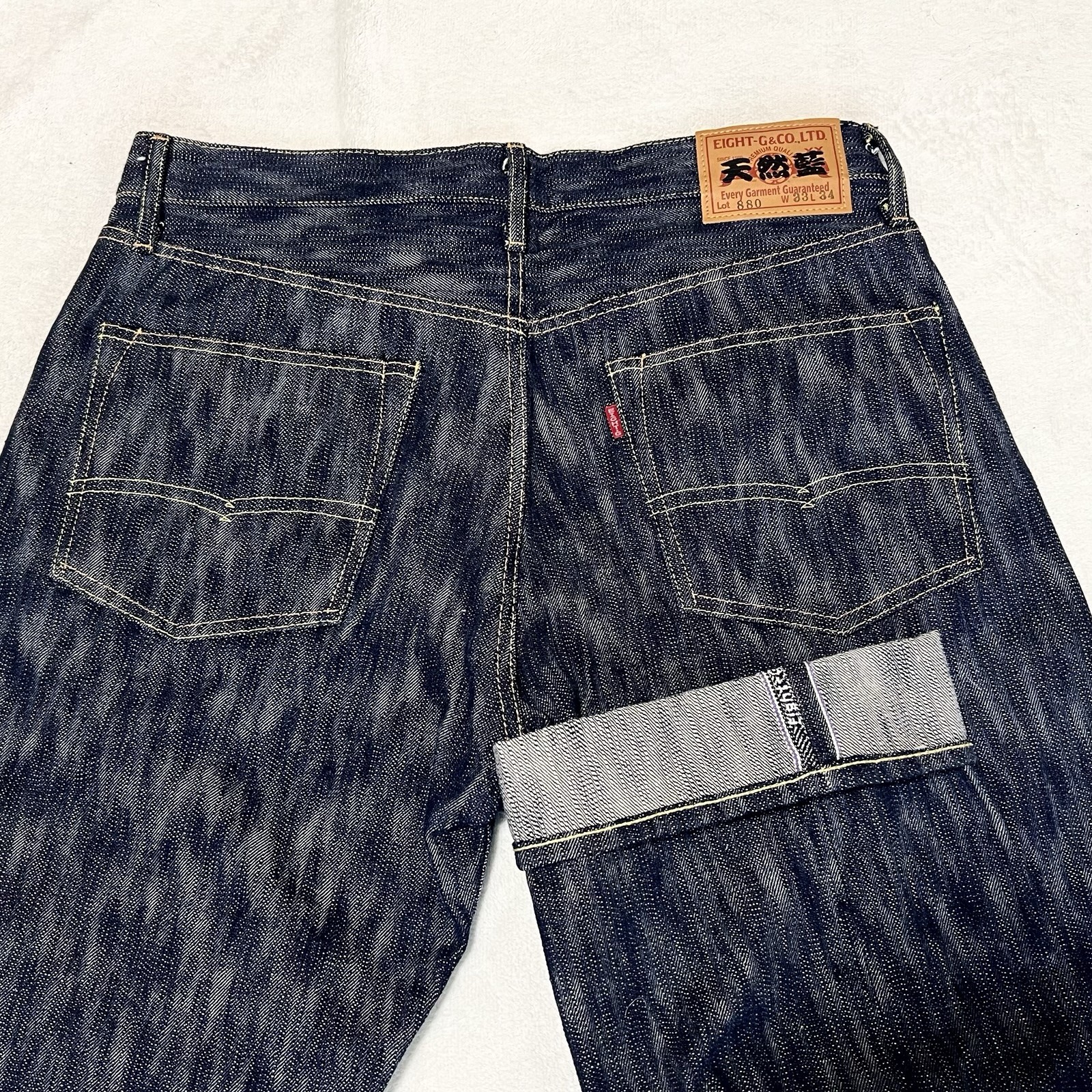 EIGHT-G 880-SXX Awa Shoai Natural Indigo Selvedge Denim Jeans W33 L34 Mint