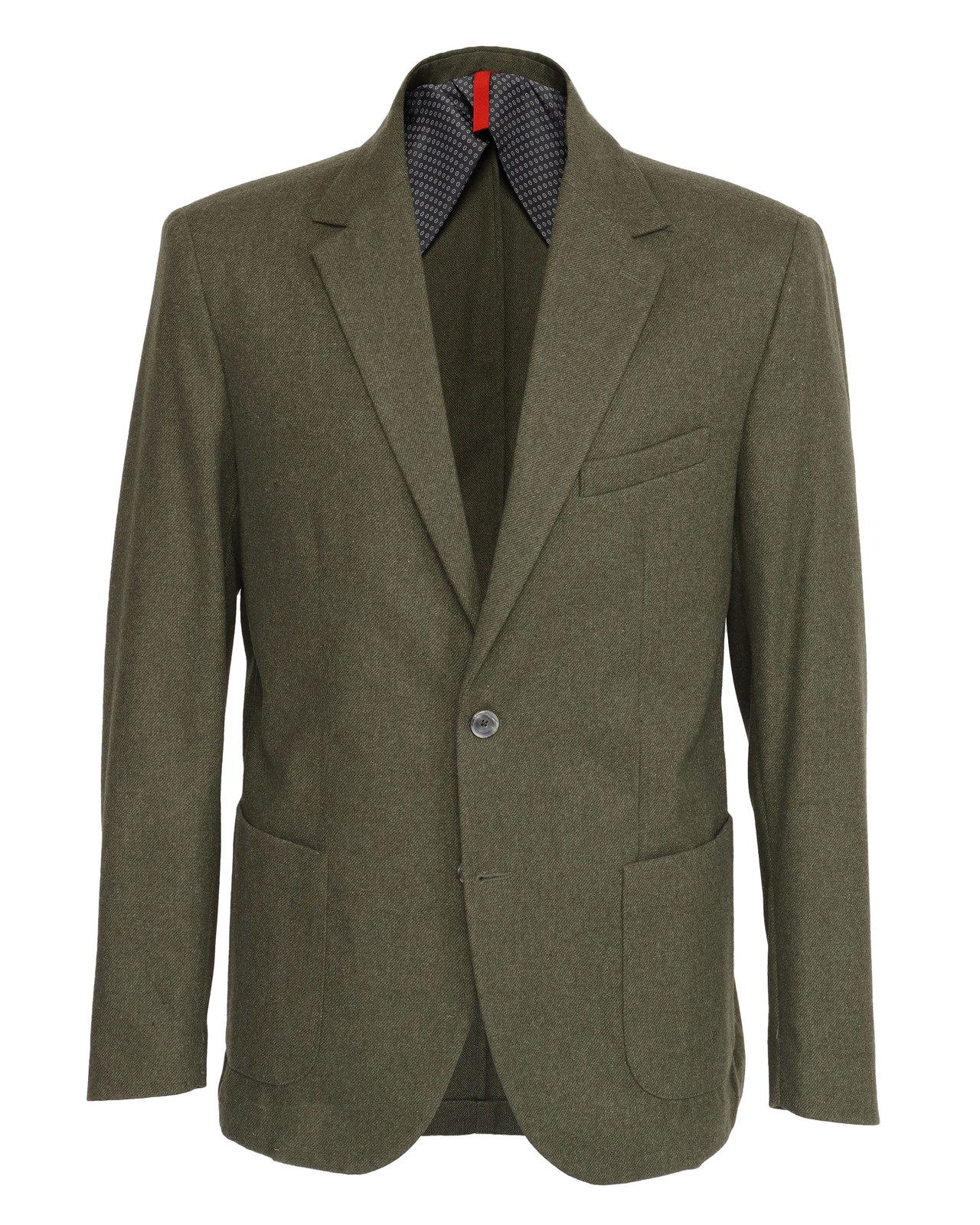 NWT EZZELINO BLAZER wool cotton green solid 2 button Italy 56 US 46