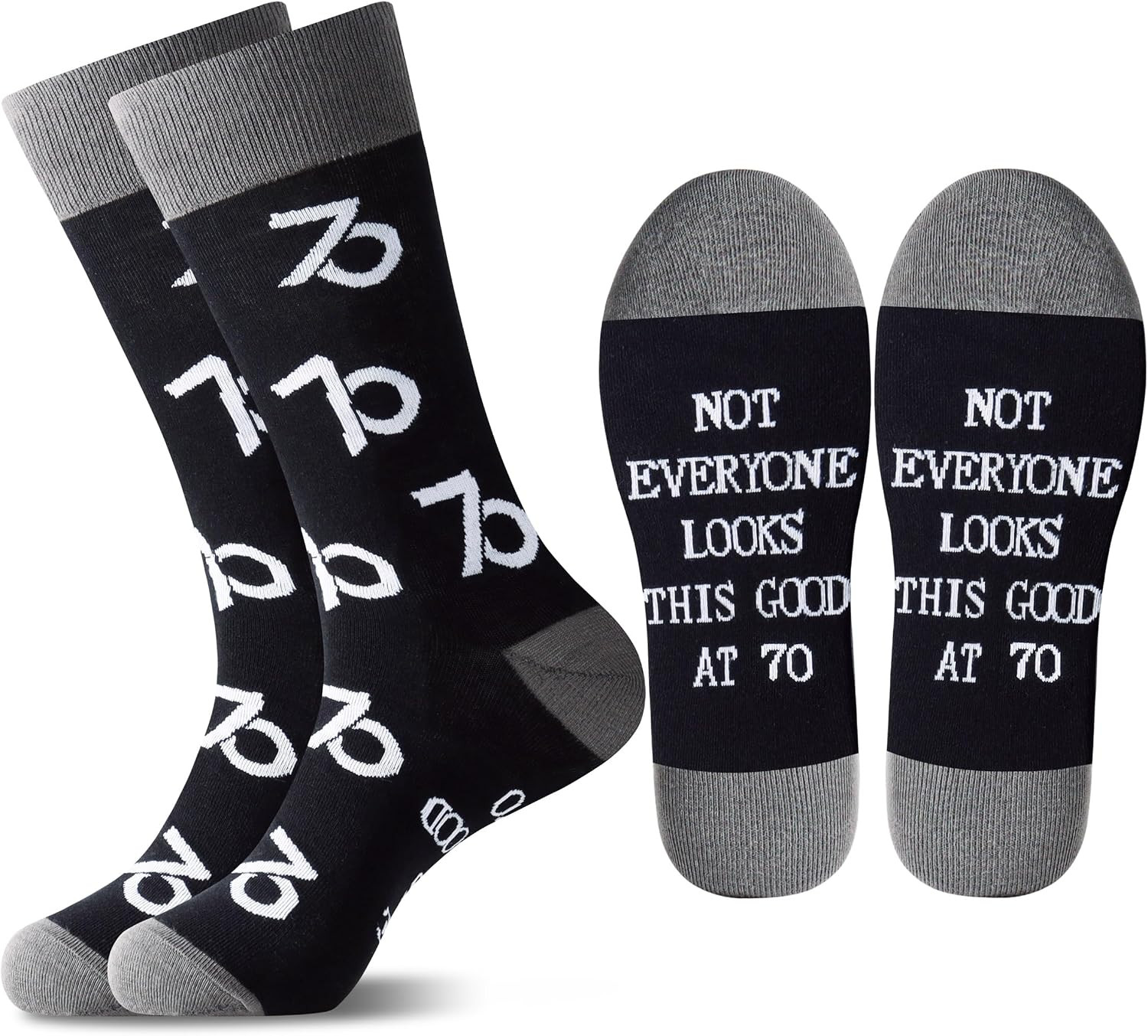 30Th 40Th 50Th 60Th 70Th Birthday Gifts for Men Black Crew Cotton Socks
