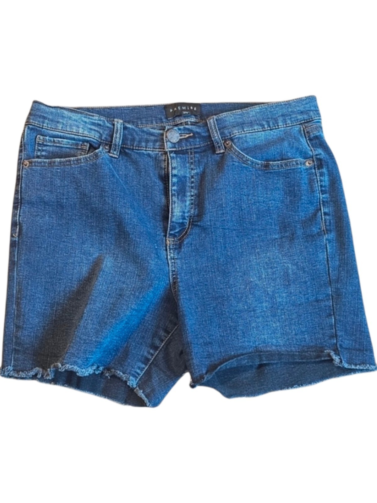 Premise Denim Cut Off Shorts Women Size 12 Dark Wash Stretch Jean