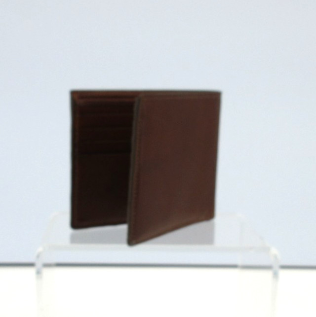 Wallet Mens Smooth Leather Bifold Leather Lining NEW Brown