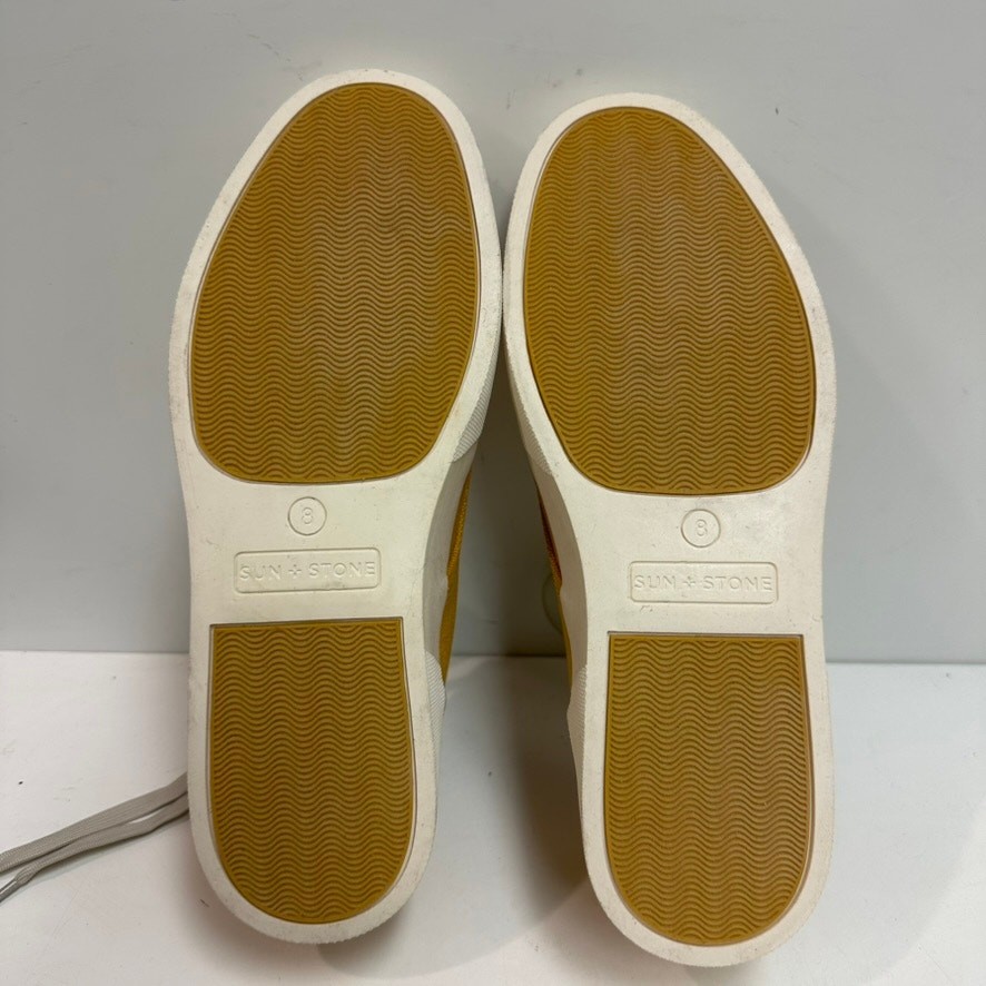 NWT Sun + Stone Men’s Kiva Lace-Up Core Sneakers Mustard Yellow Ivy Preppy 8