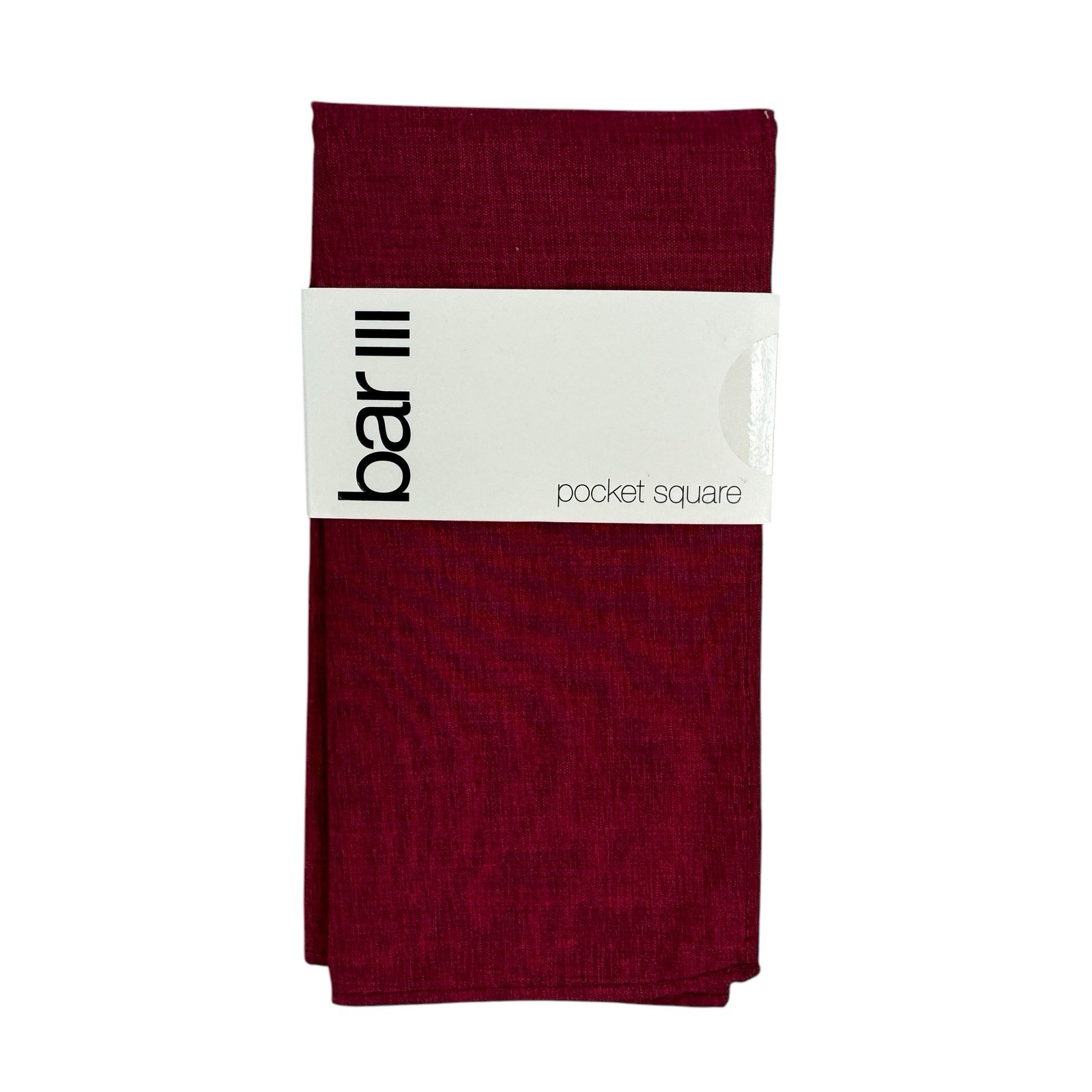 Bar III Mens Beach Solid Pocket Square Burgundy 12.5″x12.5″