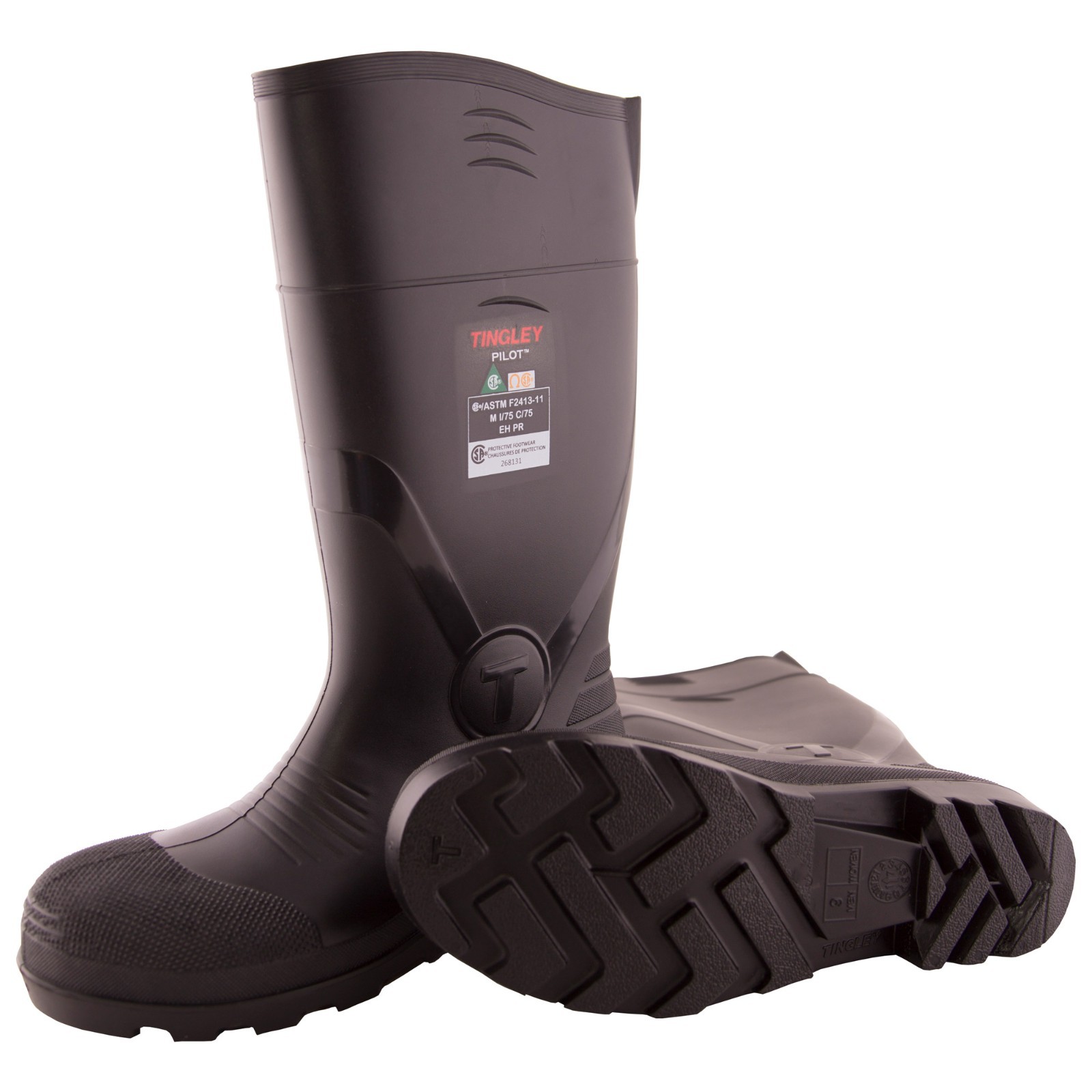 Tingley 31341 PVC Waterproof Rubber Fishing Hunting Steel Toe Work Boots, Size 9