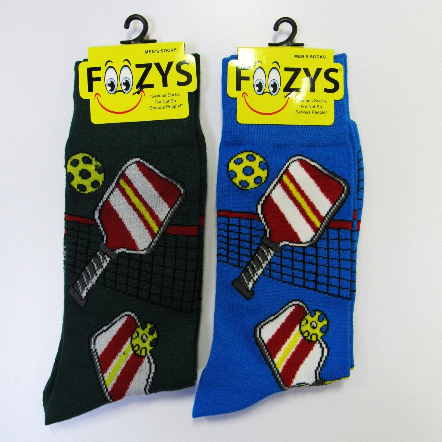 2 Pairs Foozys Men’s Pickleball Pickle Ball Novelty Crew Socks