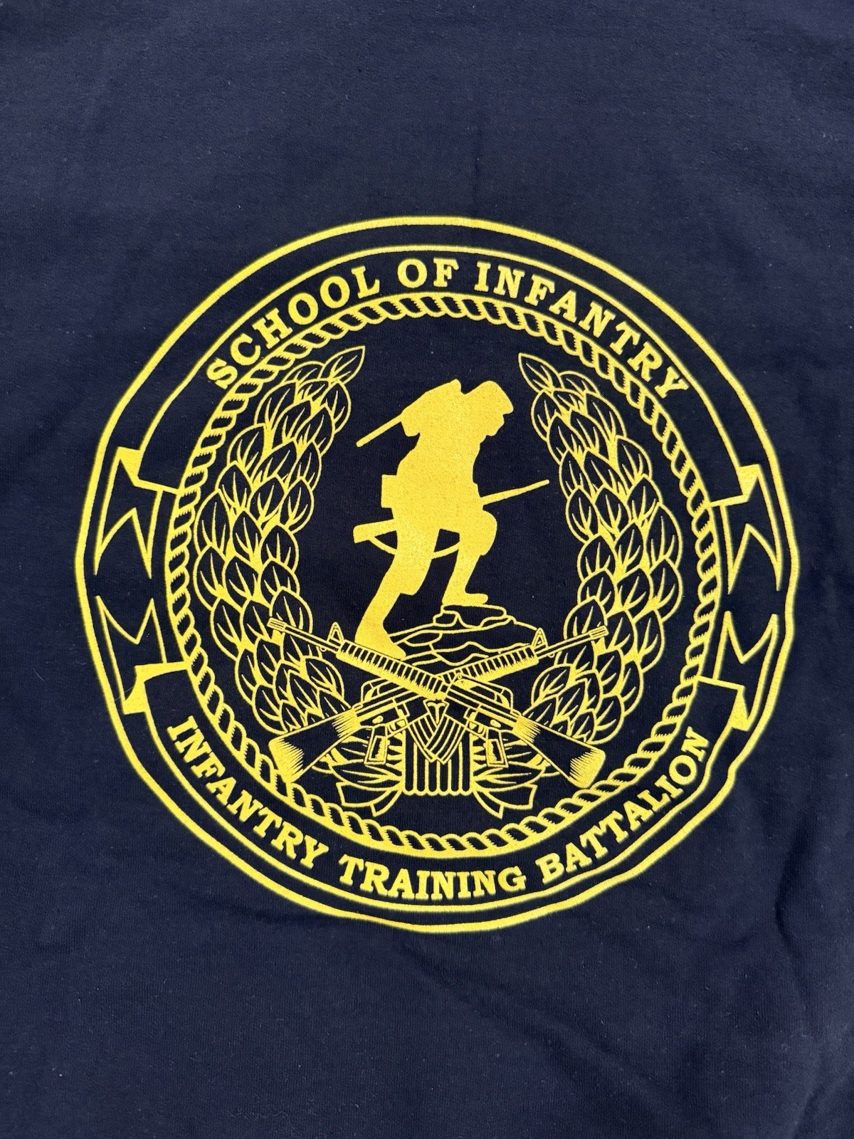USMC US Marine Corps “School of Infantry” Black Hoodie / Hooded Sweatshirt -Sz L
