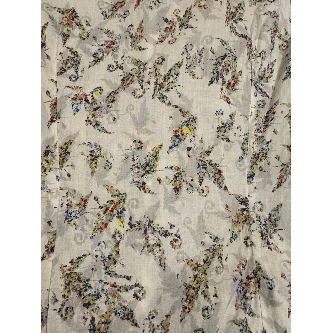 NAF NAF White Multicolor Floral Button-Down Blouse- Beach, Vacation, Summer