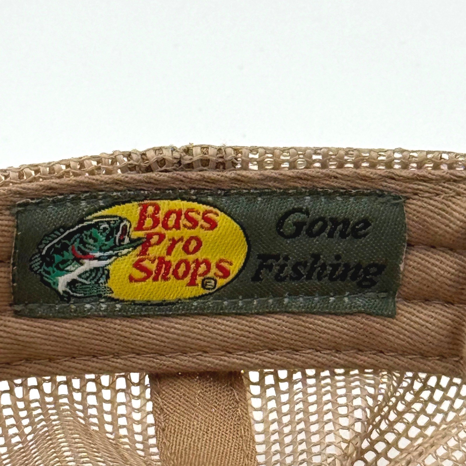 Bass Pro Shops Mesh Trucker Hat Tan Brown Adjustable Snapback Fishing Cap OSFM
