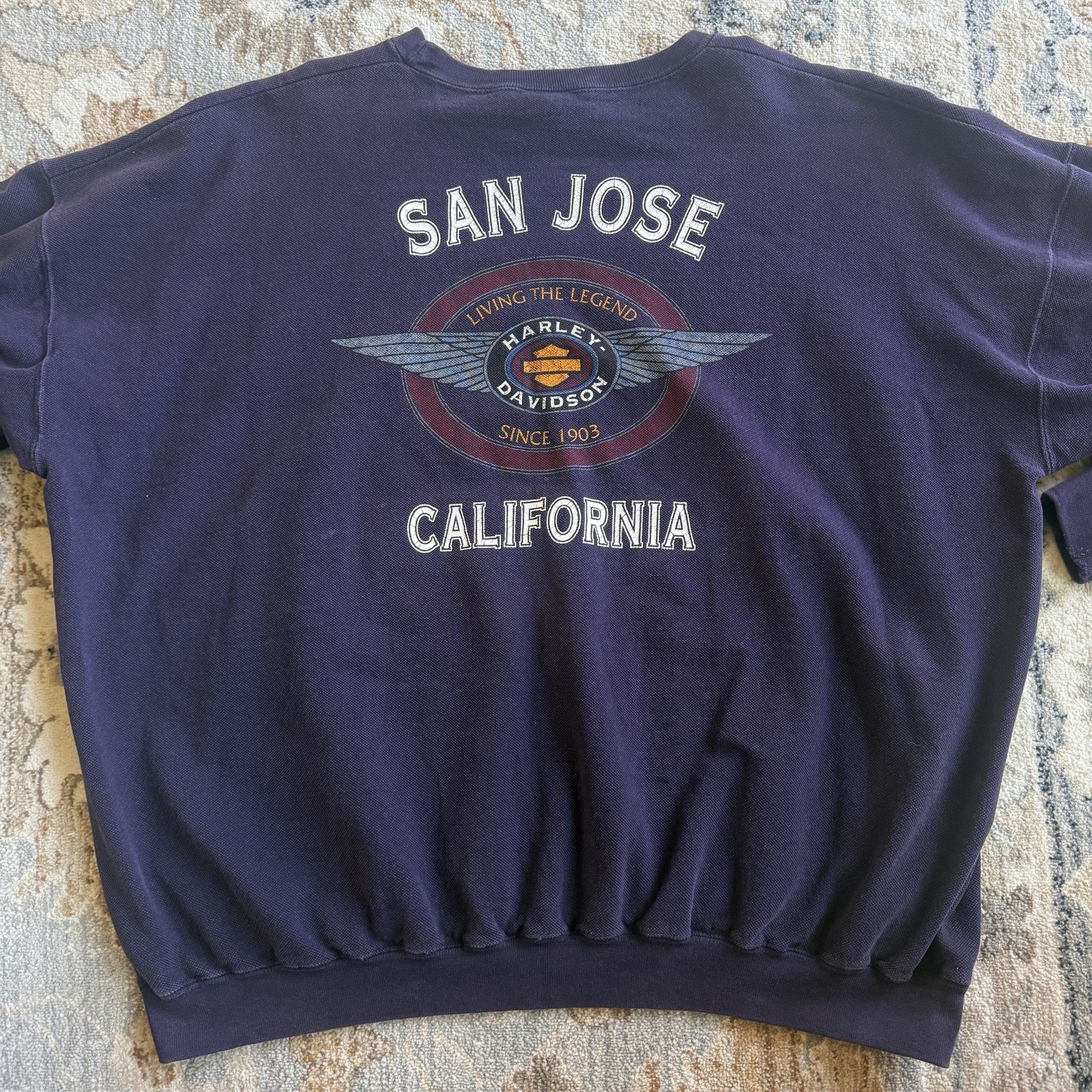 Vintage 90s Harley Davidson Sweatshirt San Jose California Made In USA XXL 1995