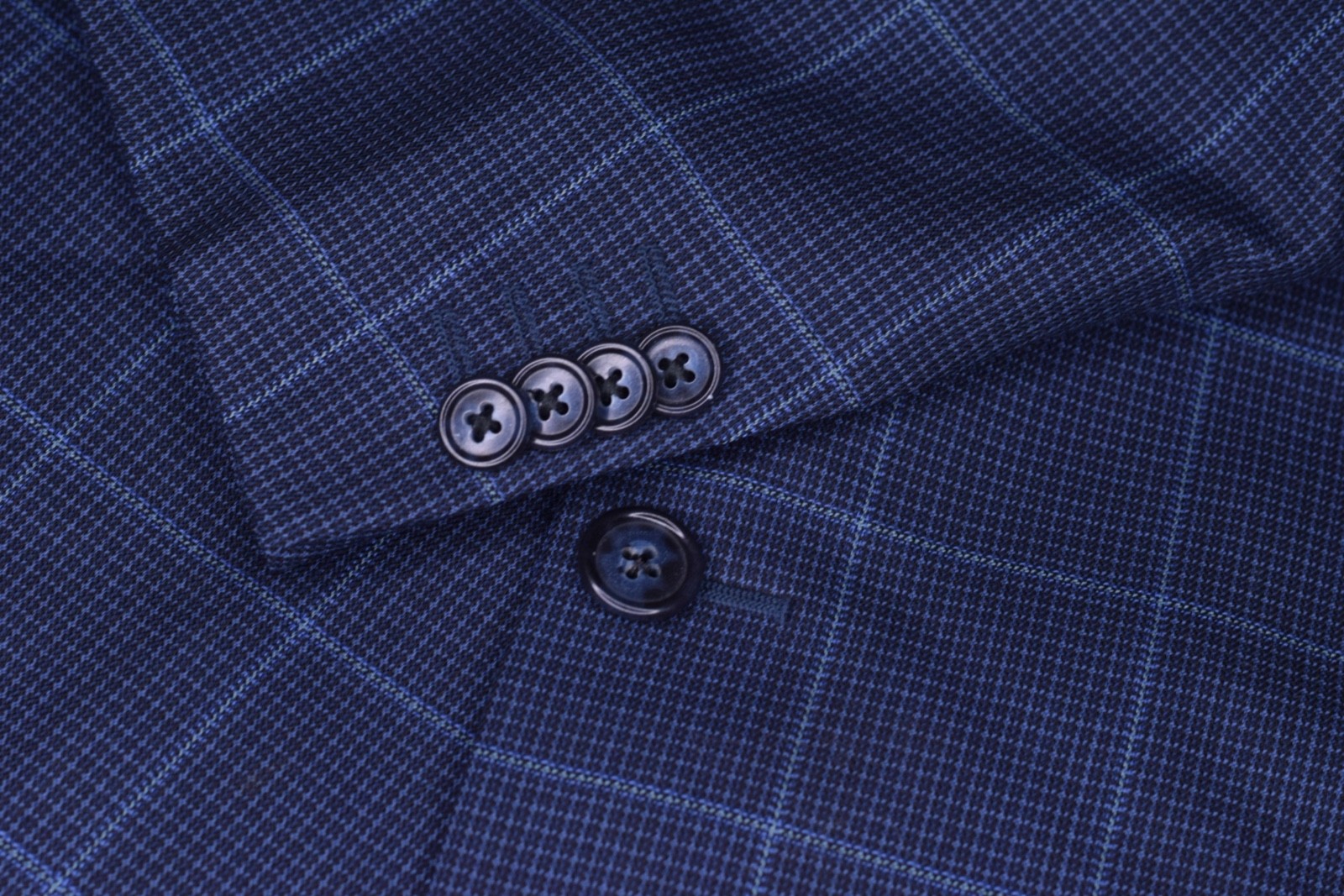 Corneliani Made in Italy Plaid Check Blue Blazer Men Wool Sport Coat Size 46-L