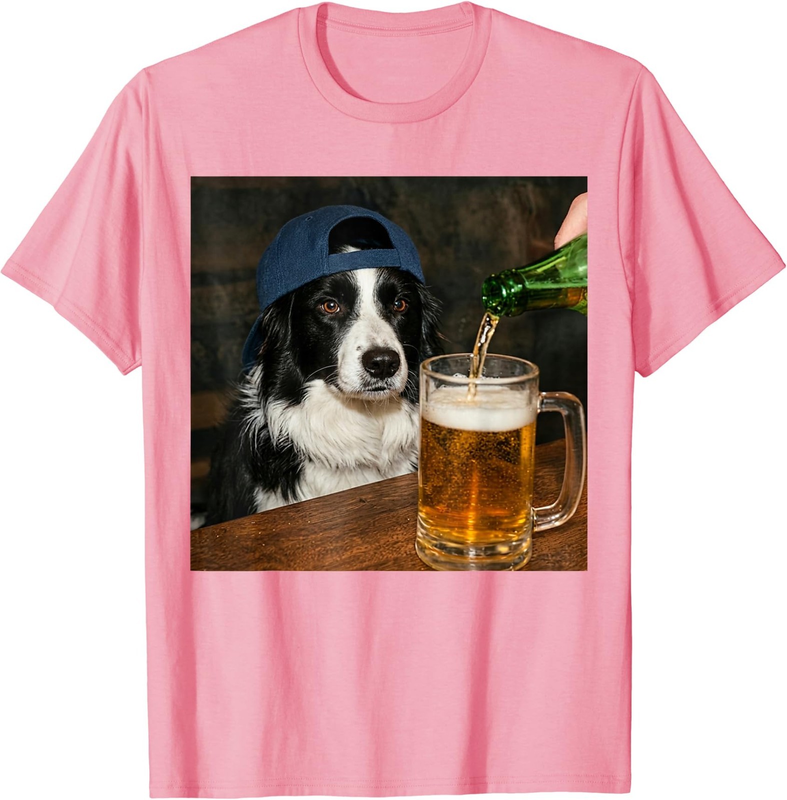 Border Collie Drinking Beer Funny Dog Meme T-Shirt