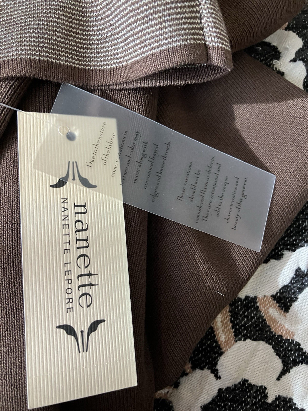Nanette Lepore Size Large Women’s Knit Dress Champagne Espresso Brown NWT $128