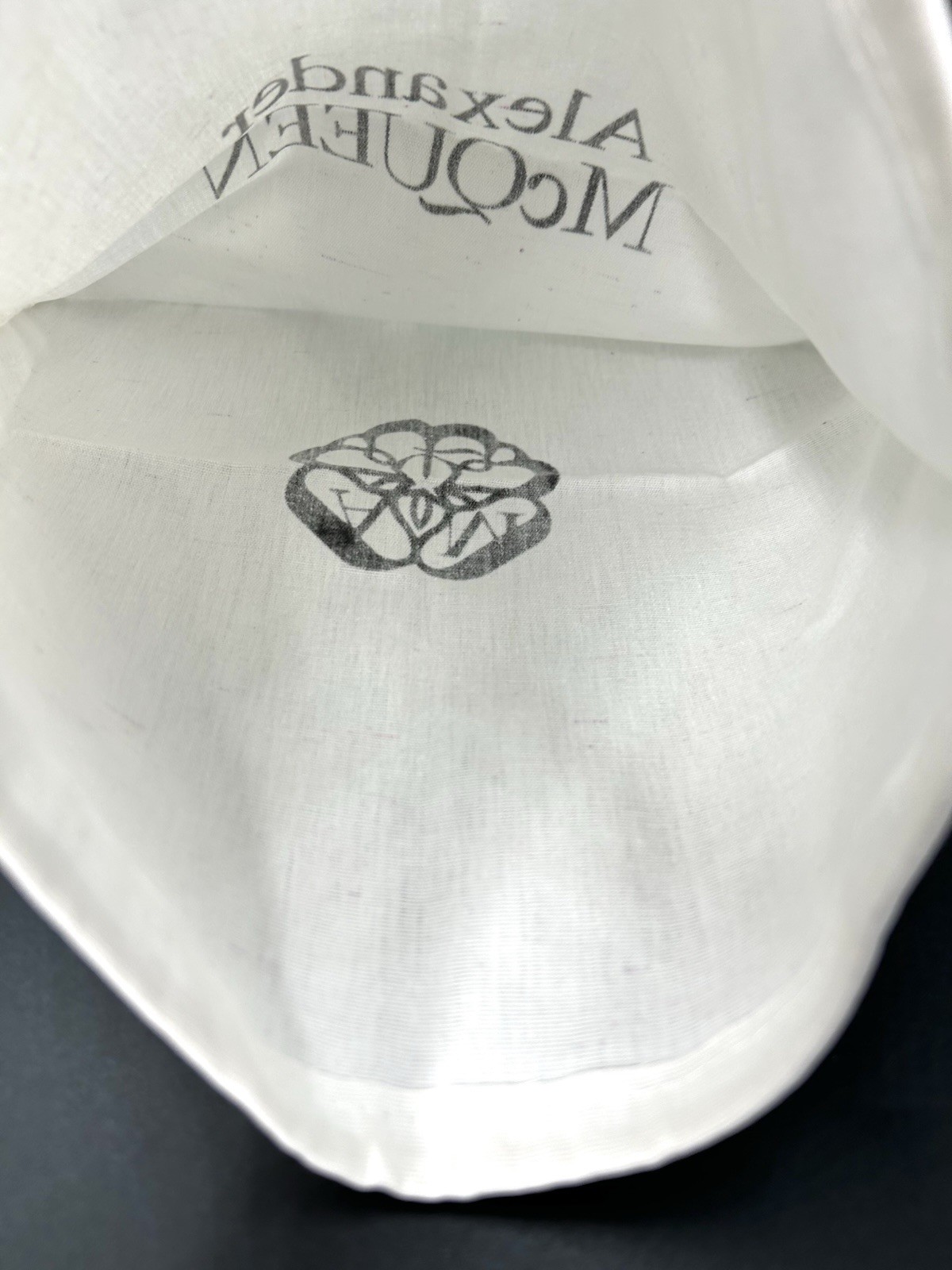 Alexander McQueen Large White Dust Bag – 14” x 11″ Inches