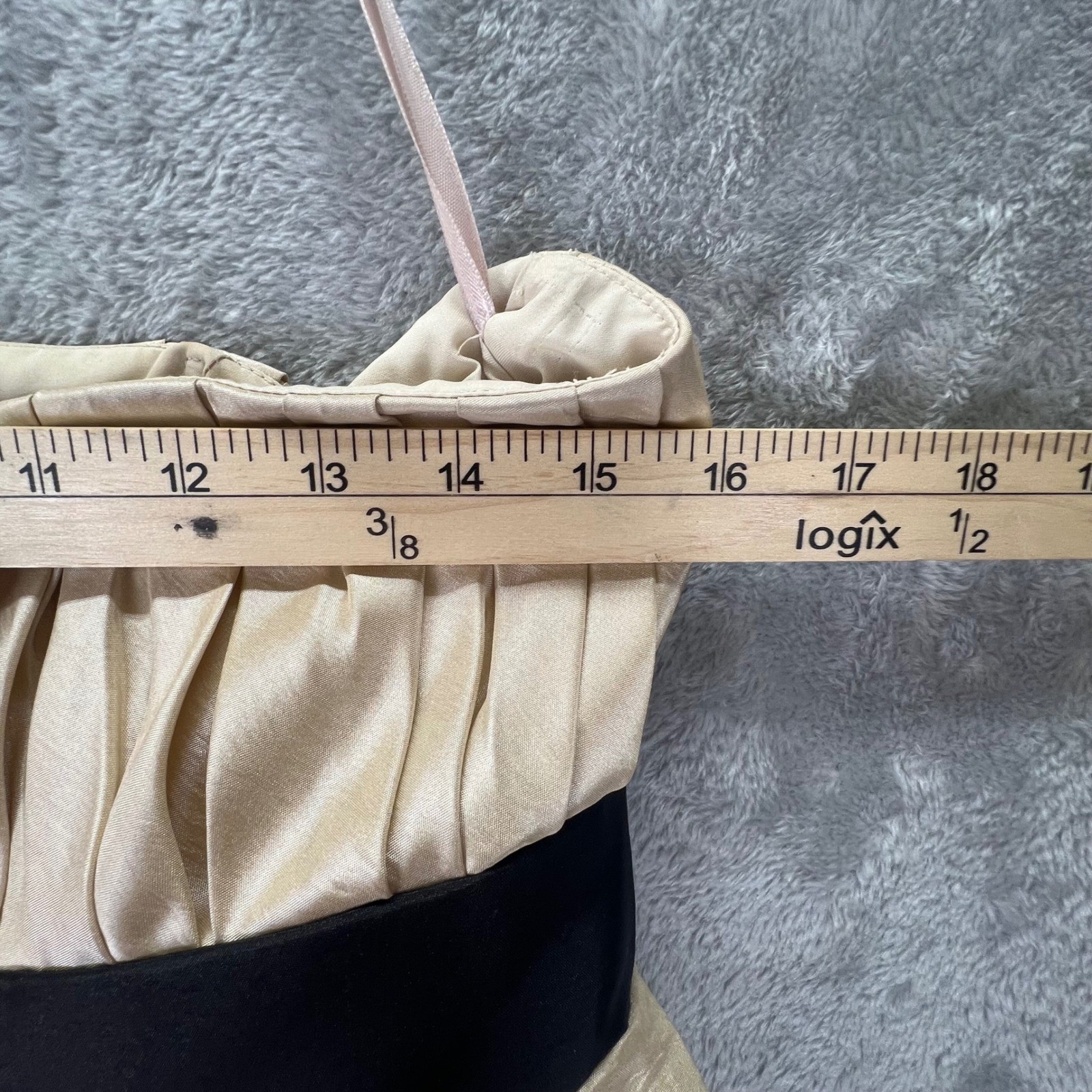 Champagne Gold Strapless Bubble Hem SZ 12 Dress Regencycore Gala Coquette Party