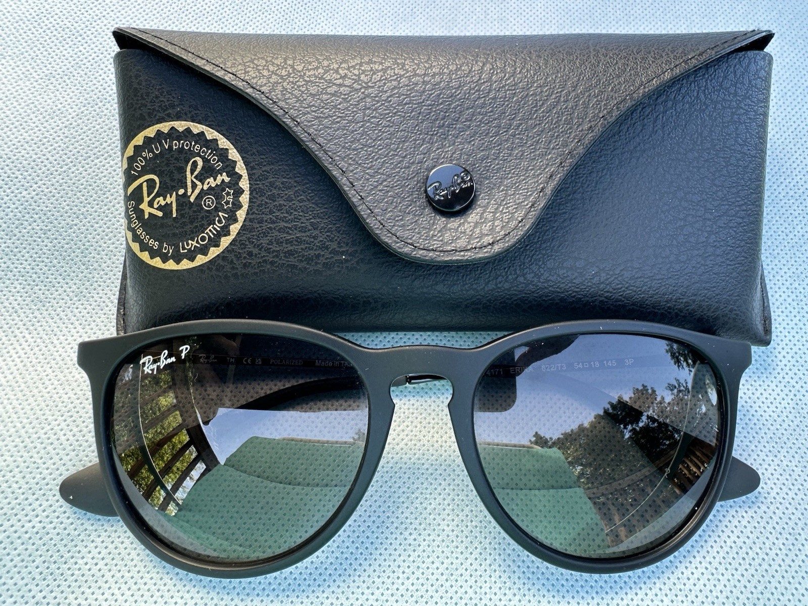 Ray-Ban RB4171 ERIKA Rubber Black Sunglasses 54mm 18mm 145mm – 622/T3