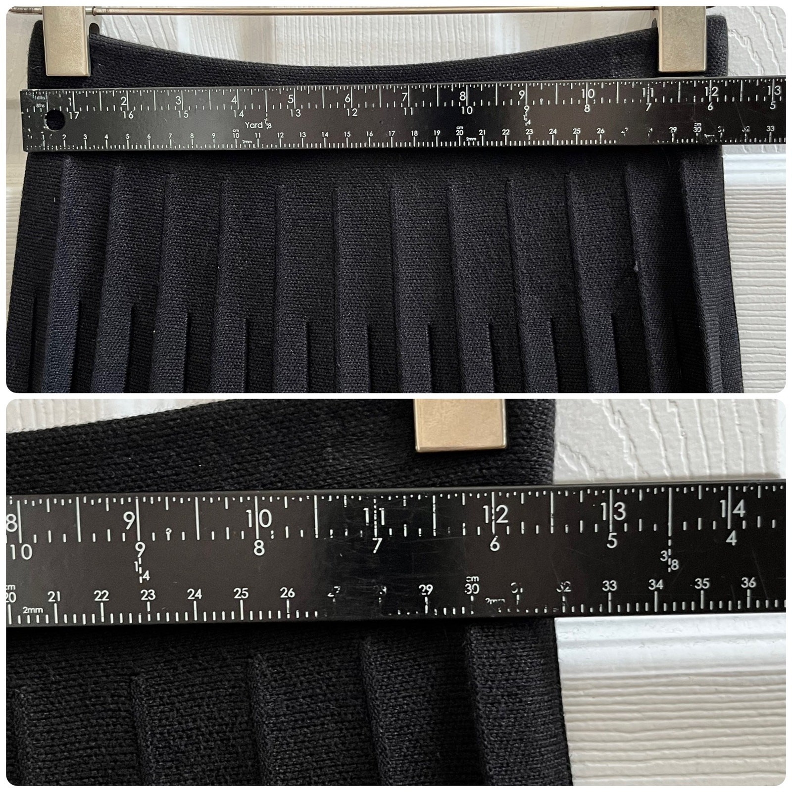 Udel New York Black Knit Elastic Waistband Pleated A Line Skirt Size XS