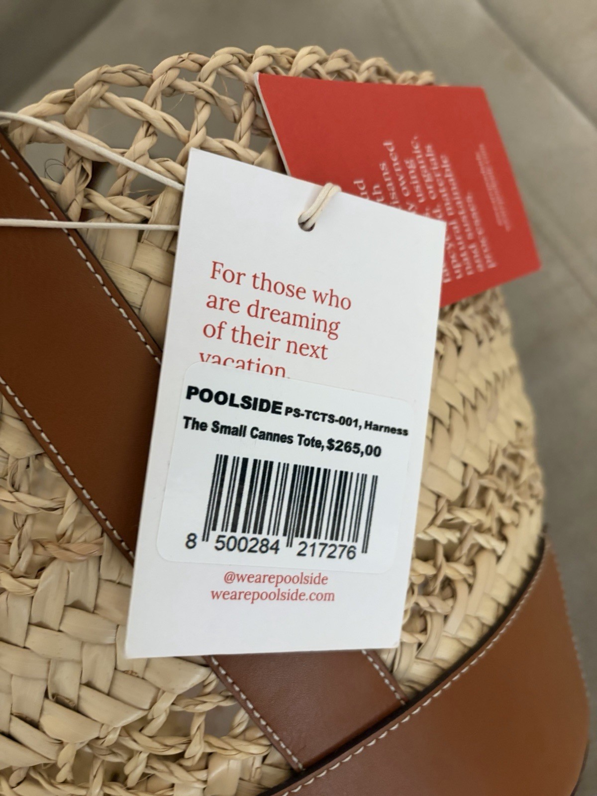 Poolside The Small Cannes Straw Tote Purse Bag