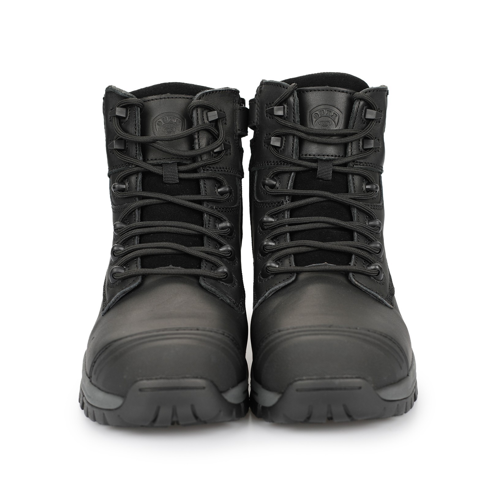 OUXX Men’s Steel Toe Waterproof Work Boots Side Zipper Rubber Outsole