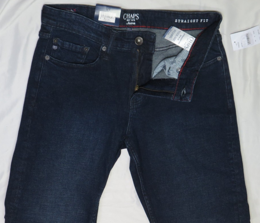 RALPH LAUREN CHAPS DEEP SEA BLUE JEANS 30×32 STRAIGHT FIT FREEDOM STRETCH NWT