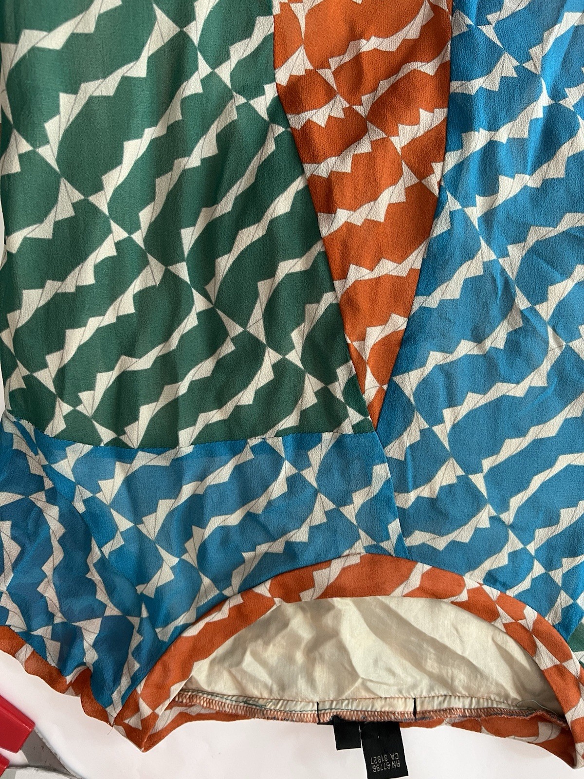 Marc Jacobs Women’s Cap Sleeve Silk Dress Geometric Silk Lined Day Into Evening