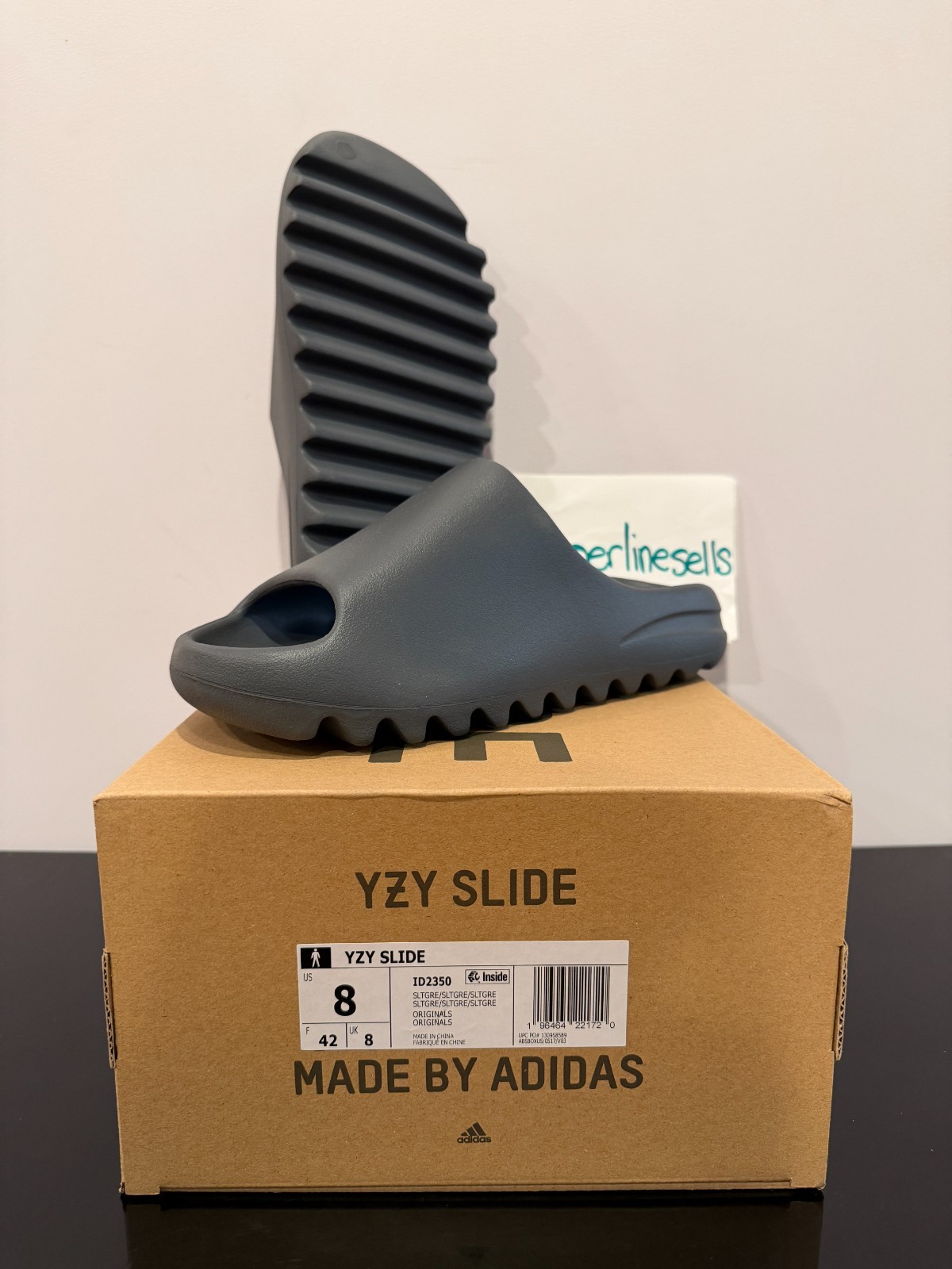 Adidas Yeezy Slide Slate Grey Size 8 (100% Authentic) ID2350