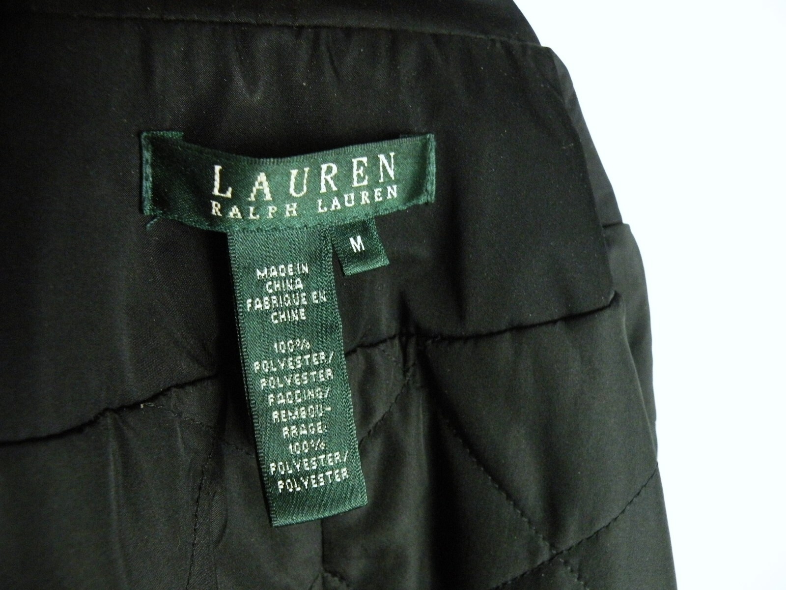 Lauren Ralph Lauren Womens Size Medium Black Belted Rain Jacket Windbreaker